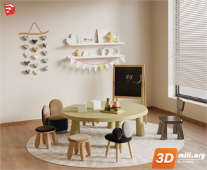 Kid's table and chairs Skp Files 